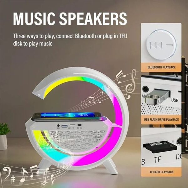 Veilleuse Radio Haut-parleur Bluetooth Réveil-led-usb-rgb – Image 3