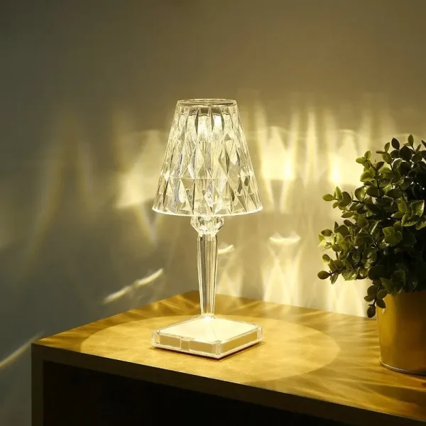 Diamond Table Lamp LED Touch Control Crystal Charging Acrylic – Image 8