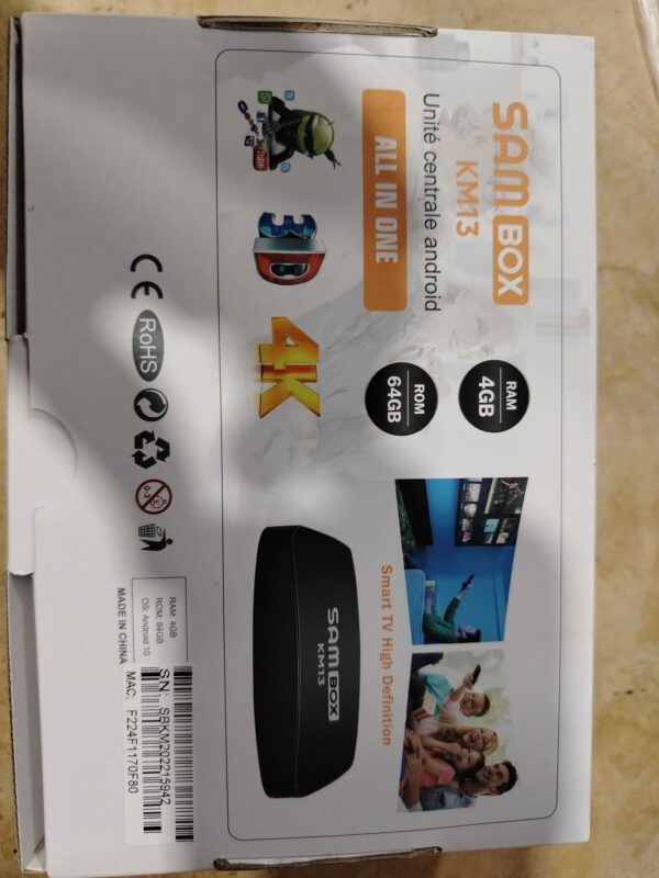 Box TV Android Sam Box KM13 4Go / 64Go+5 abonnement – Image 3