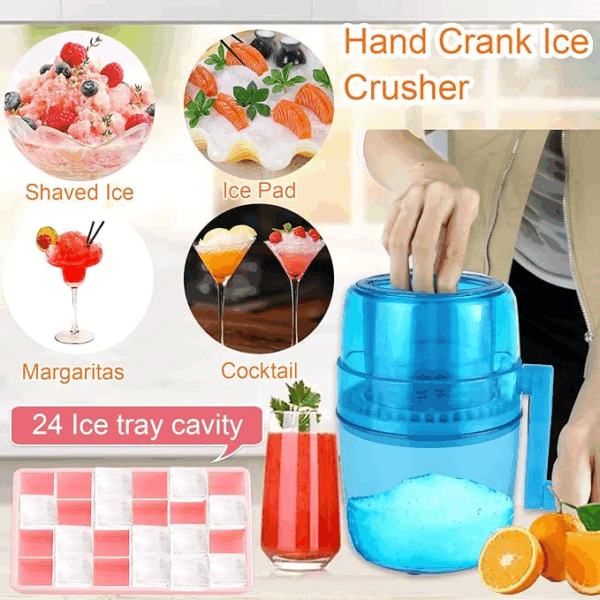 Ice Crusher with Ice Cube Tray 24 Cavities Slushy Maker – Image 6